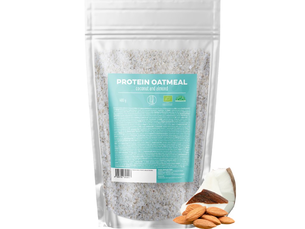 BrainMax Pure Protein Oatmeal, Kokos z Migdałami, ORGANIC, 480 g