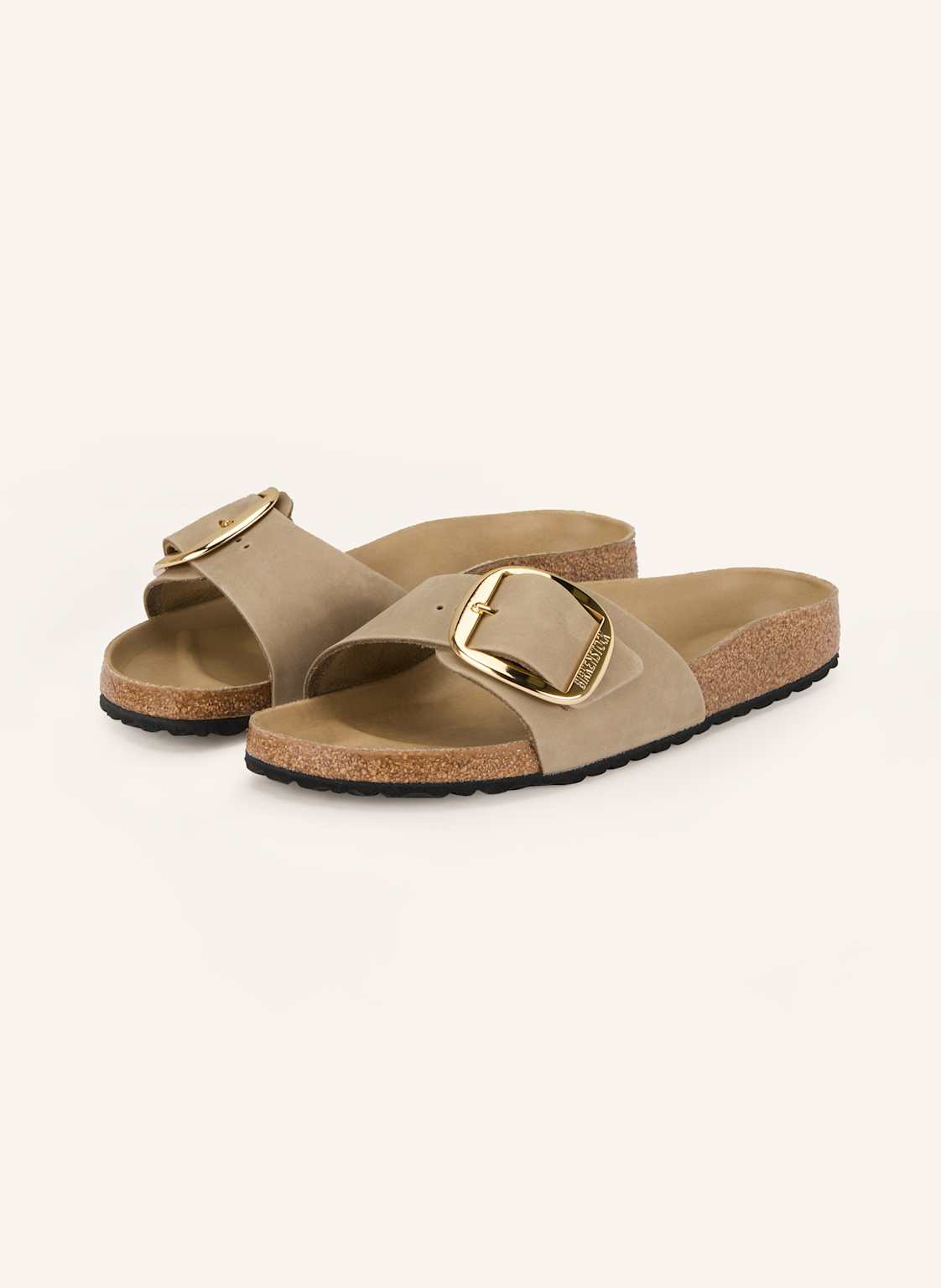 Birkenstock Klapki Madrid Big Buckle beige