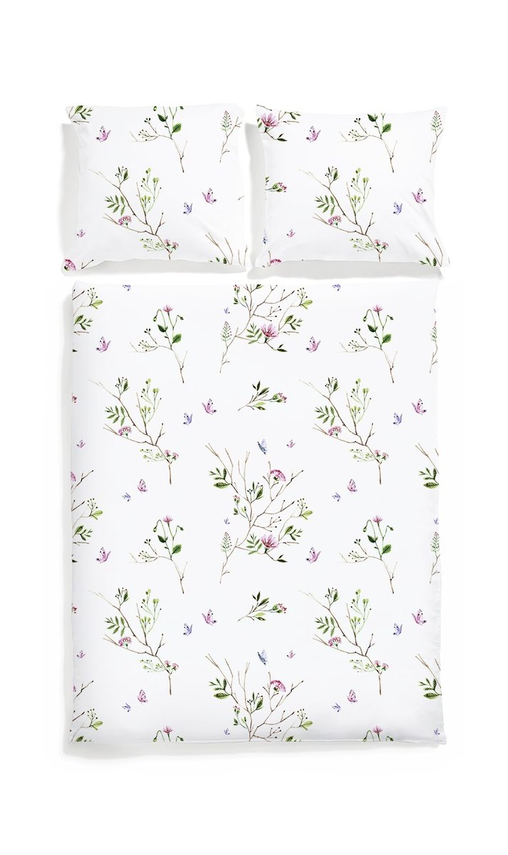 Komplet pościeli dwustronnej WHITE POCKET Ogród, 150x200 cm