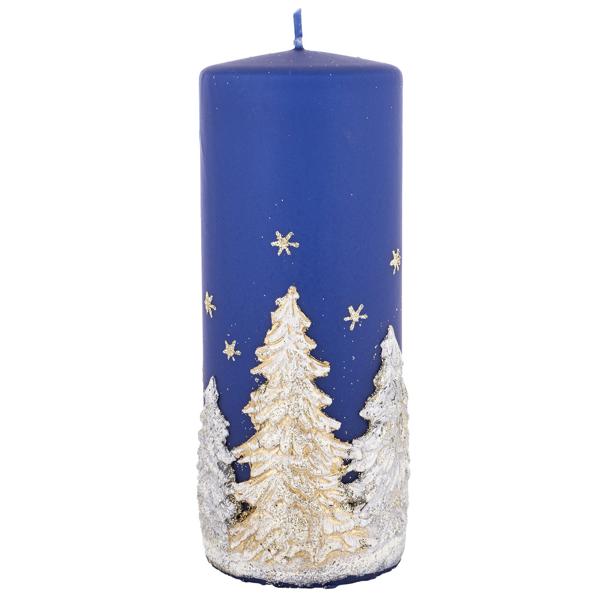 Parafinowa Granatowa Świeca Dekoracyjna Ozdobna Tradycyjna 17,5cm - FI 7cm