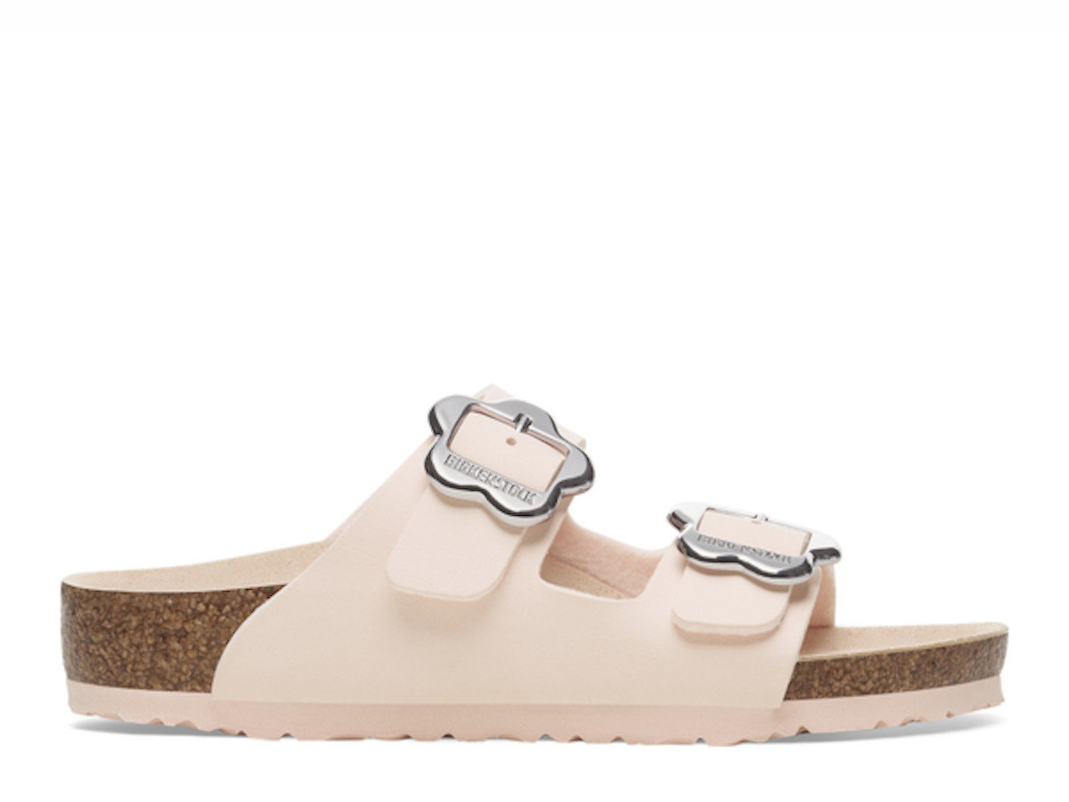 Klapki damskie Birkenstock 1029442 ARIZONA KIDS FLOWER BUCKLE BF REGULAR Różowe