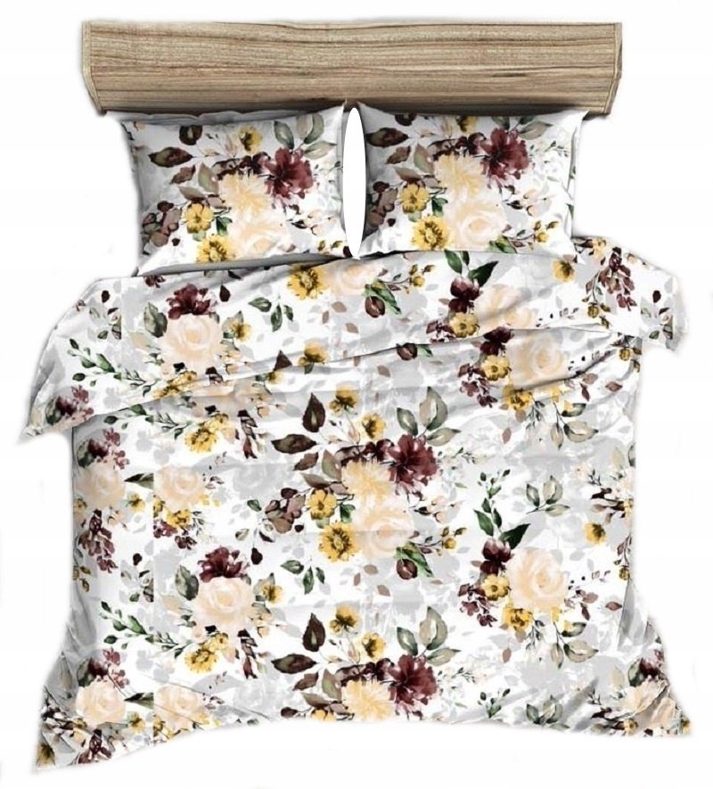 pościel bawełna deLUX 160x200 + 2 poszewki B 382-3 dolores żółta