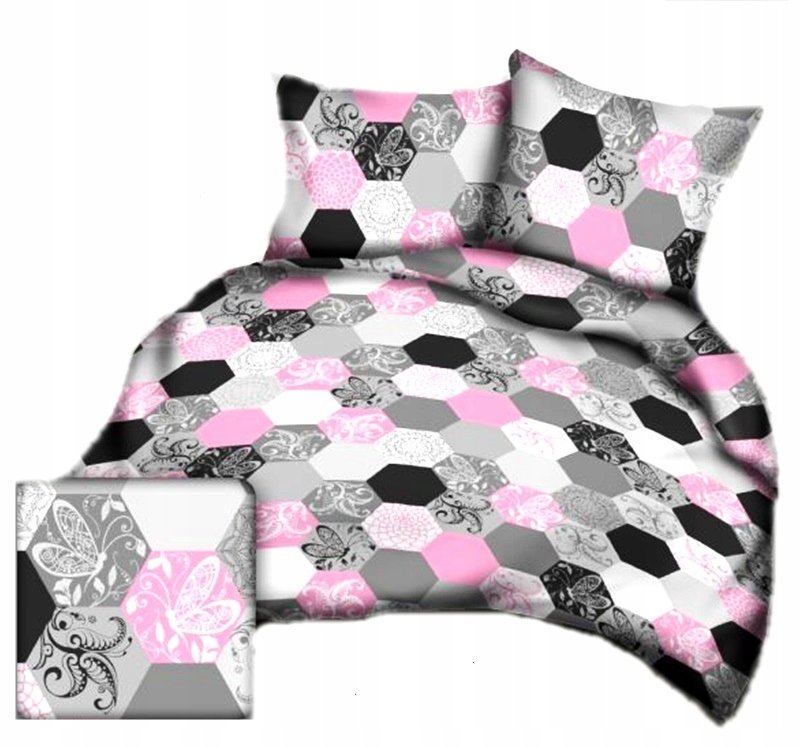 pościel kora lux 220x220 + 2 poszewki K 301-2 plastry miodu róż