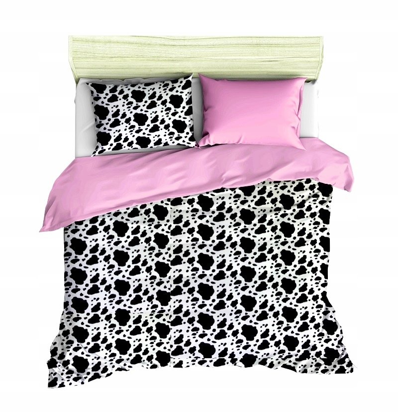 pościel z polaru 220x220 + 2 poszewki P 307-6 DUO dalmatyńczyk / róż