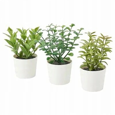 IKEA FEJKA Sztuczne roślinki ZIOŁA 3 sztuki rośliny w doniczce MAŁE