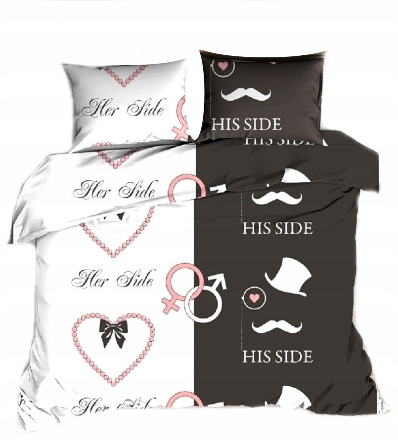 pościel z bawełny płaskiej 160x200 + 2 poszewki B 70 her his brown