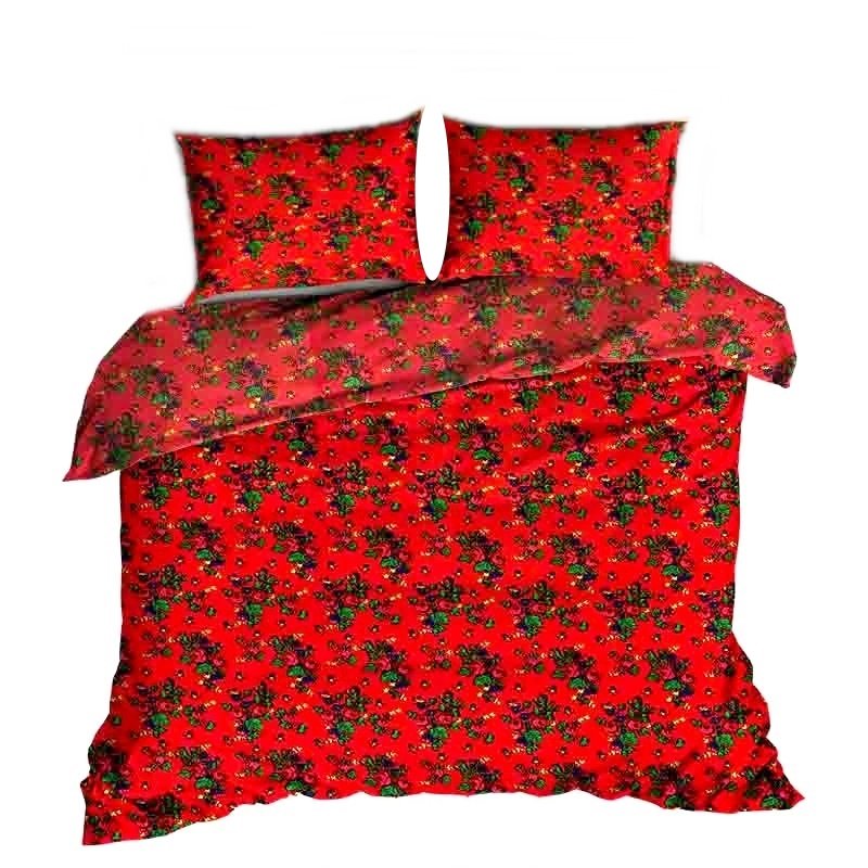 pościel bawełna deLUX 140x200 + 1 poszewka B 331-2 góralski motyw czerwony