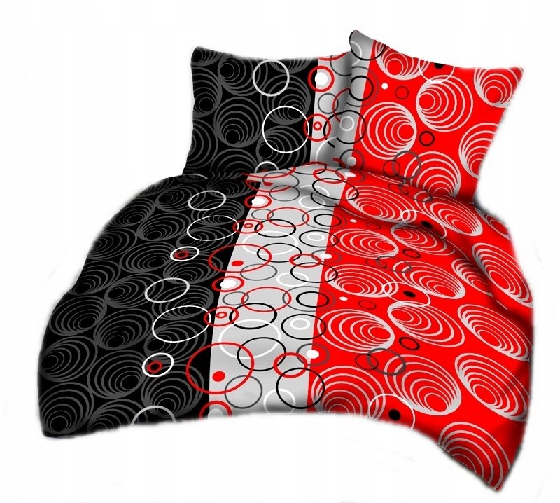 pościel bawełna lux 220x220 + 2 poszewka B 323 lukas czerwony