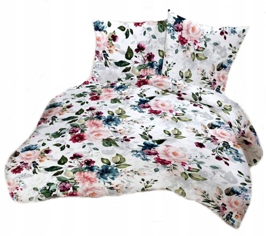 pościel z satyny 160x220 + 2x poszewka 100% bawełna S 68-1 dolores turkus