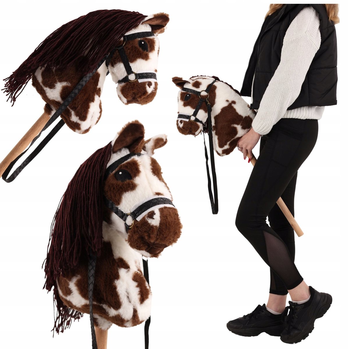 2 x HOBBY HORSE KONIK KOŃ NA PATYKU KANTAR DLA HOBBY HORSE PREZENT DLA DZIE