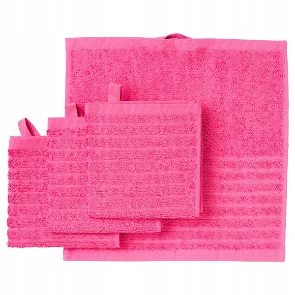 IKEA VAGSJON Ręcznik komplet 4 szt 30x30 cm do rąk RÓŻOWY róż