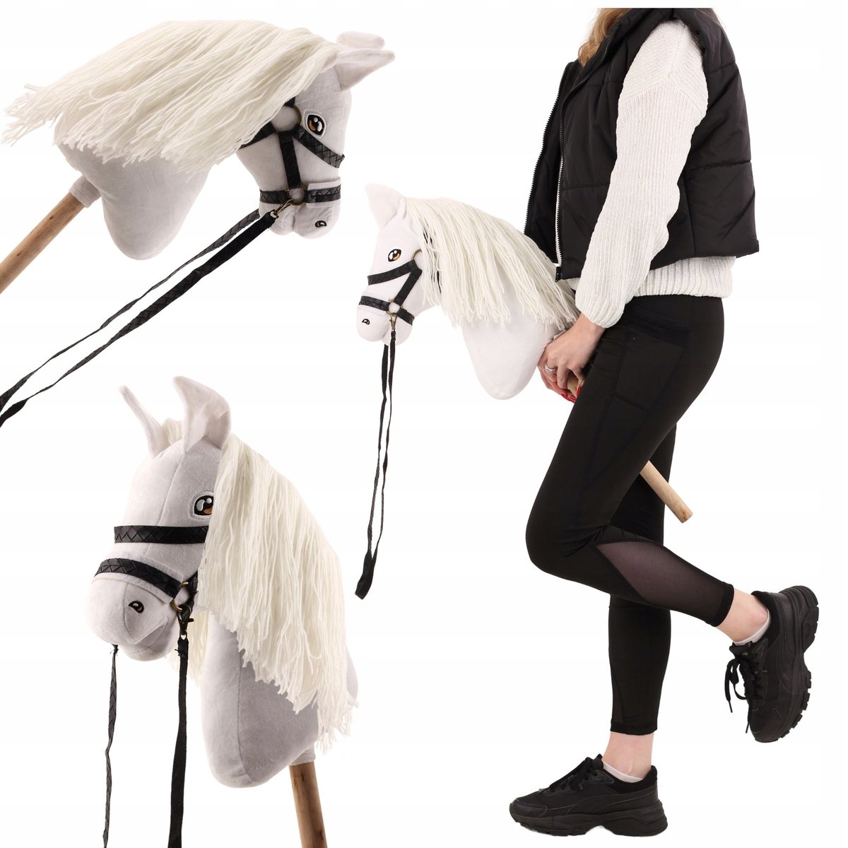 2 x HOBBY HORSE KONIK KOŃ NA PATYKU KANTAR DLA HOBBY HORSE PREZENT DLA DZIE