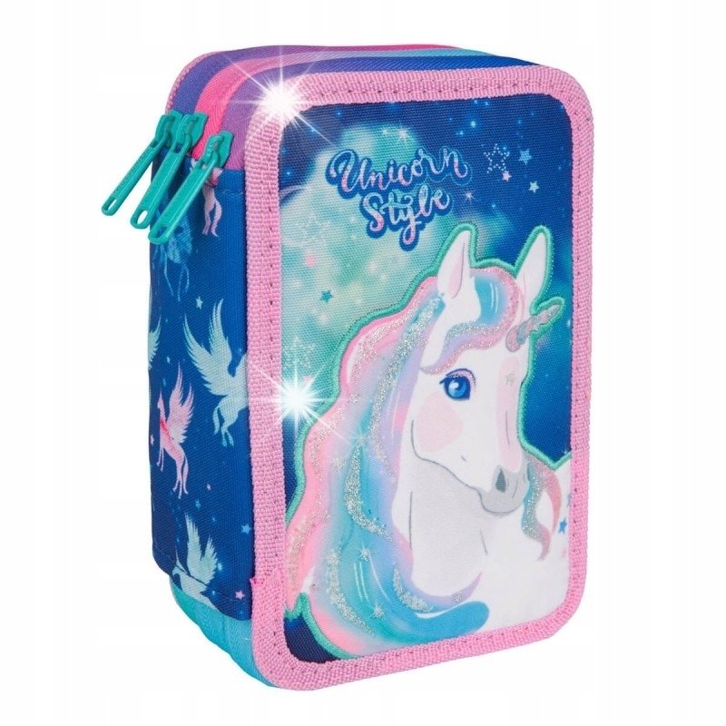 Colorino Jumper 3 Piórnik potrójny z wyposażeniem Jednorożec F067659