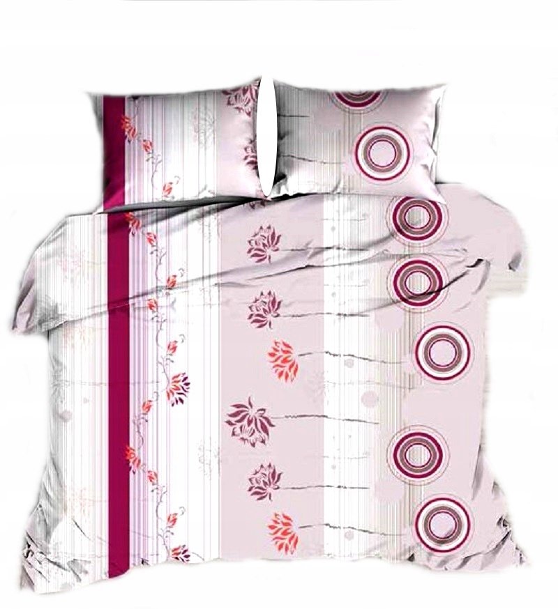 pościel z bawełny płaskiej 160x220 + 2 poszewki B 33-1 zaczarowana pink