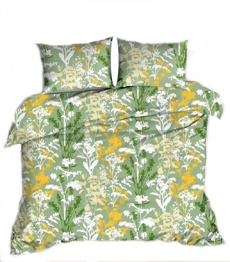 pościel kora lux 220x240 + 2 poszewki K 336 krzaczki zielone