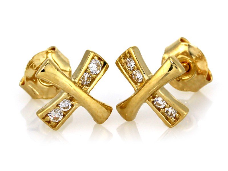 Kolczyki złoty 585 X na sztyft 1.16g