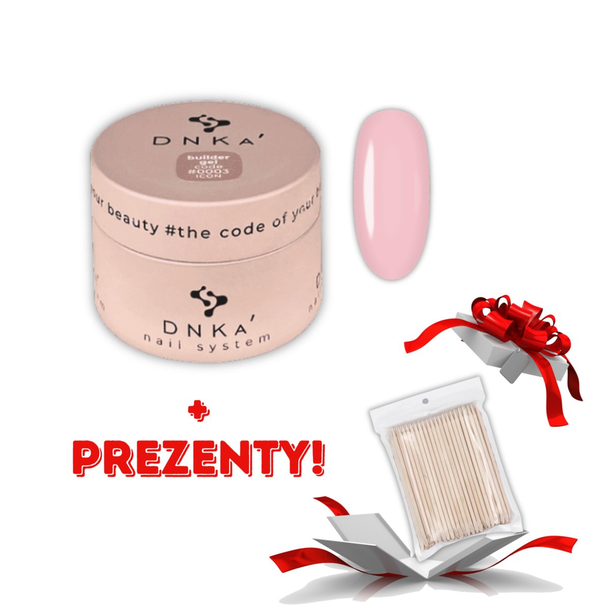 DNKa Żel budujący nr 0003 Icon 30 ml + Patyczki do manicure ForMe 11,4 cm (100 szt.)