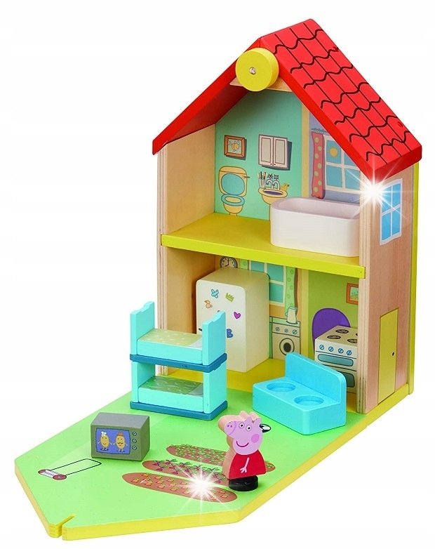 ŚWINKA PEPPA DREWNIANY DOMEK Z AKCESORIAMI 07213 RODZINNY DOM PEPPY PREZENT