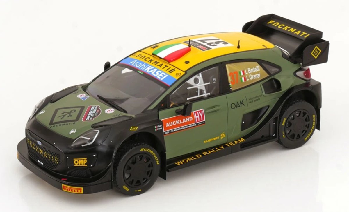 Ford Puma Rally1 Hybrid Black #7 BERTELLI/GRANAI Rally New Zeland - 2022 Solido 1:18