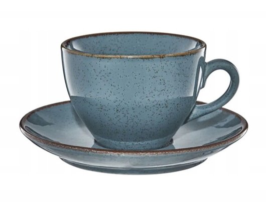 Ambition Craft Filiżanka Porcelanowa 220 Ml Ze Spodkiem 14,5 Cm Niebieska