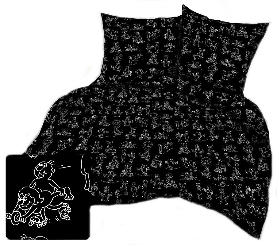 pościel bawełna lux 140x200 + 1 poszewka B 374-1 sexi czarna