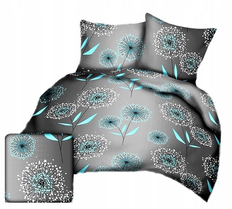 pościel bawełna lux 180x200 + 2 poszewka B 261-2 kreatywna turkus