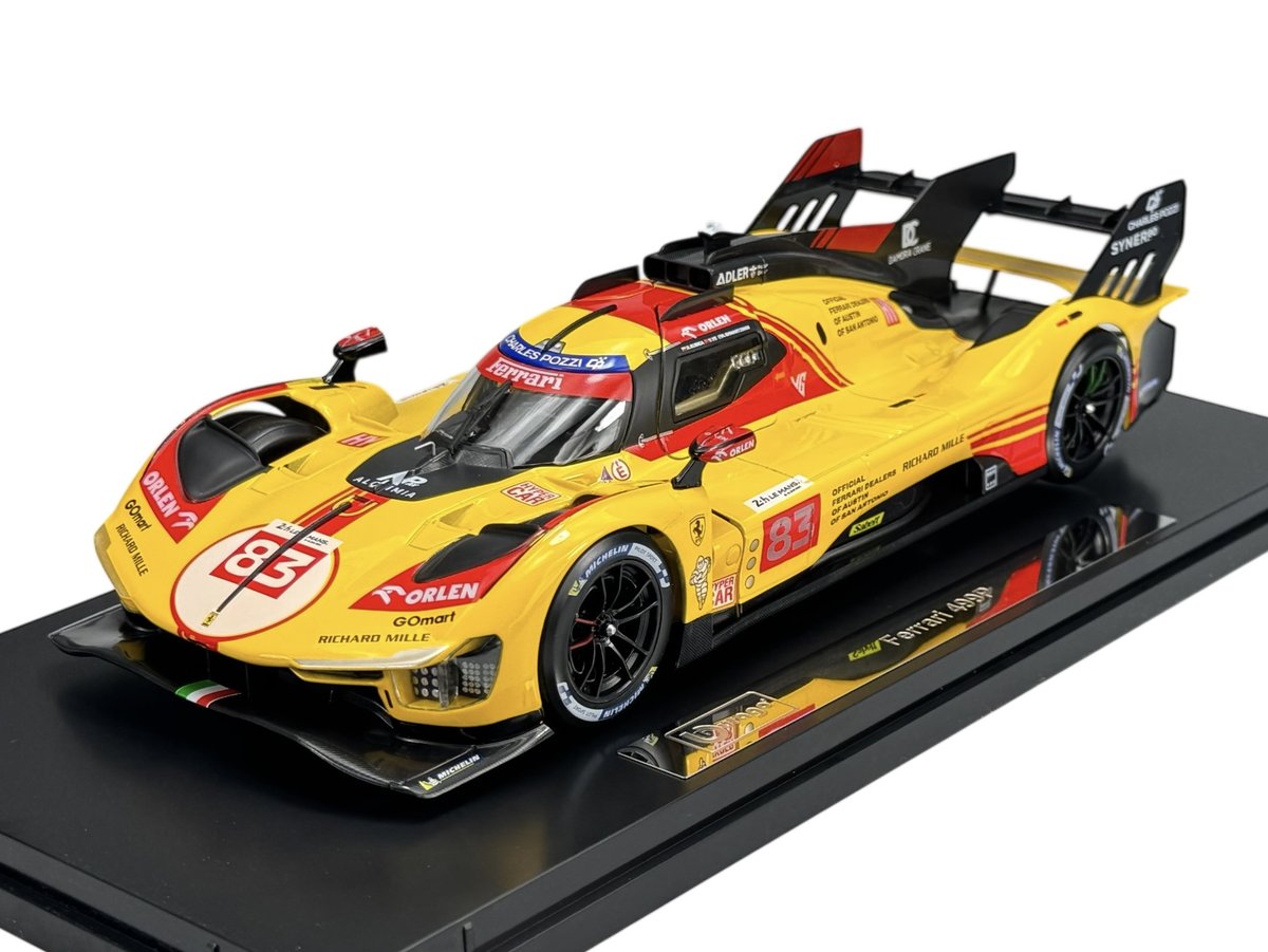 BBURAGO FERRARI 499P #83 KUBICA 24h LE MANS FIA WEC ŻÓŁTY 1:18 16313