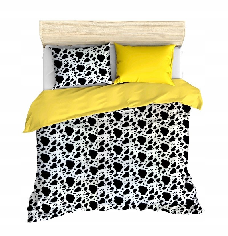 pościel z polaru 220x220 + 2 poszewki P 307-11 DUO dalmatyńczyk / żółty