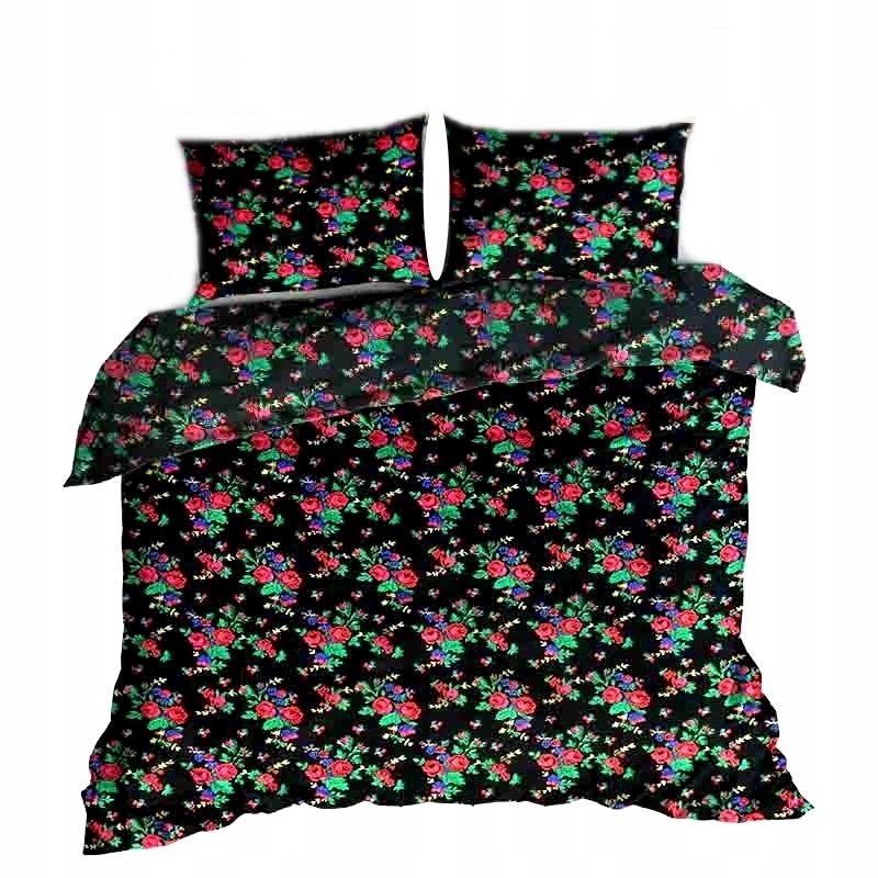 pościel bawełna deLUX 160x220 + 2 poszewki B 331-3 góralski motyw czarny