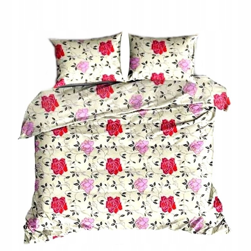 pościel kora lux 220x220 + 2 poszewki K 216 róża w bieli