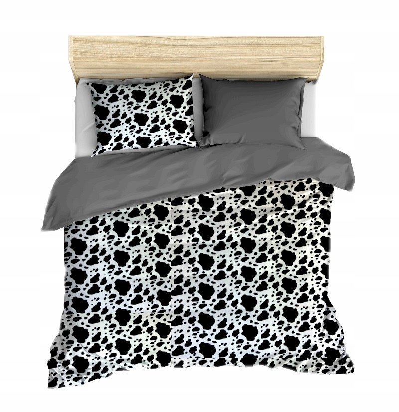 pościel z polaru 220x220 + 2 poszewki P 307-4 DUO dalmatyńczyk / popiel
