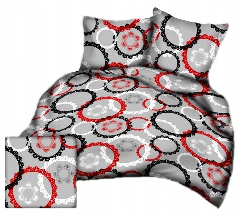 pościel z kory 180x200 + 2 poszewki K 104 koronkowa szarość