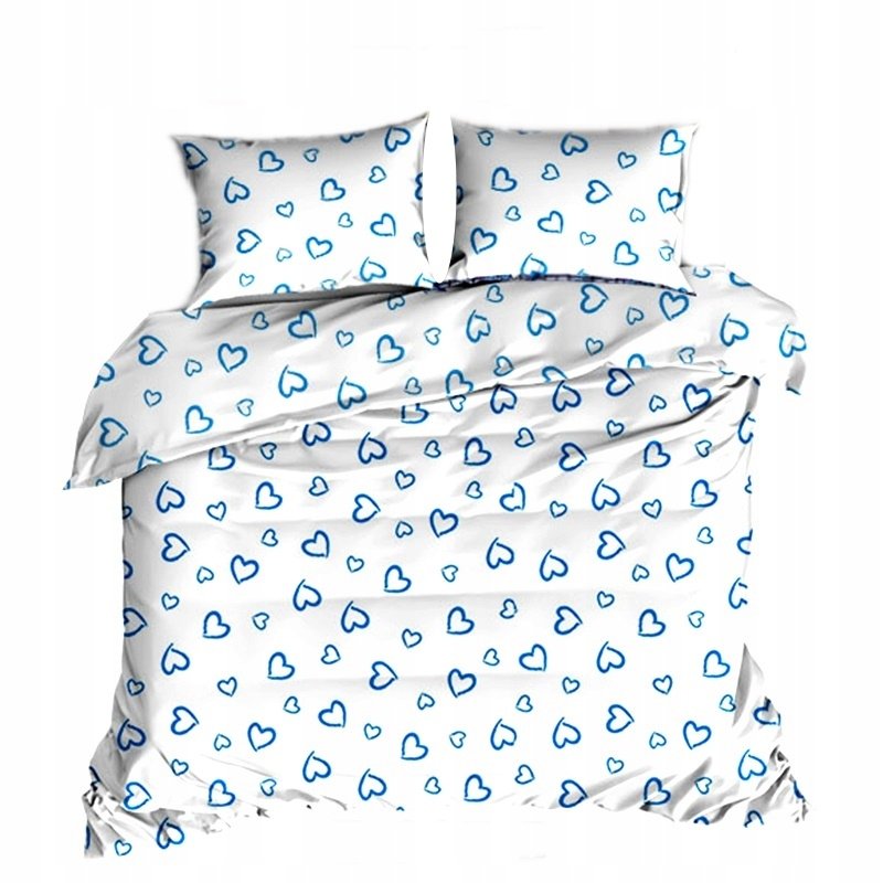 pościel bawełna lux 220x240 + 2 poszewka B 207-5 walentynka turkus