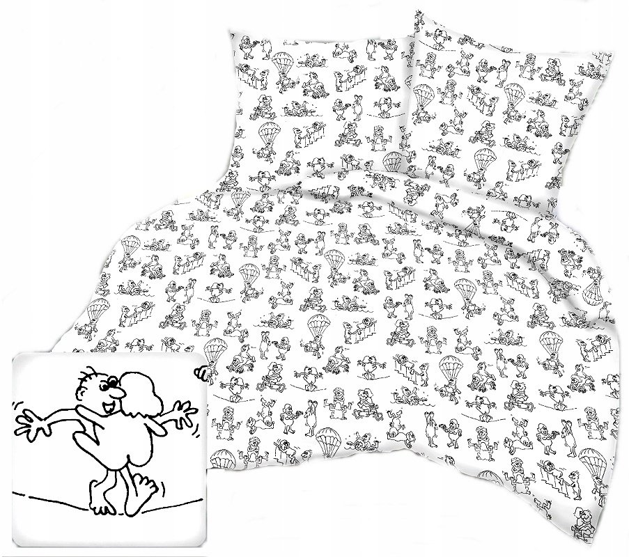 pościel bawełna lux 200x200 + 2 poszewka B 374 sexi biała