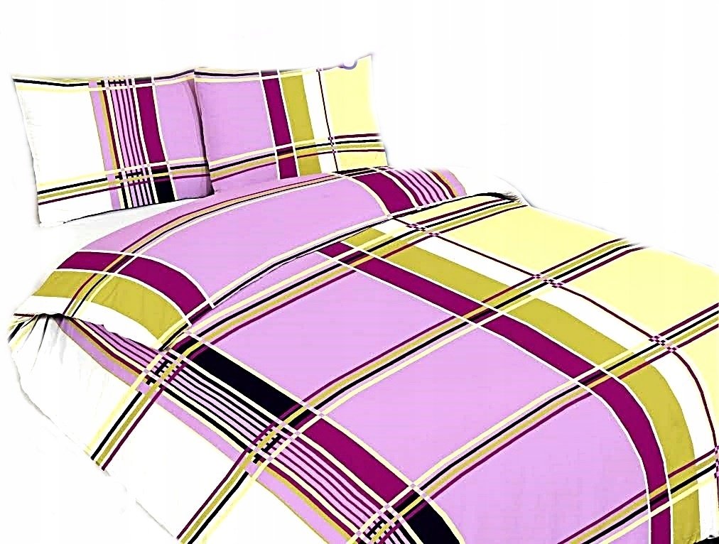 pościel z bawełny płaskiej 220x240 + 2 poszewki B 39 wrzosowy kąt