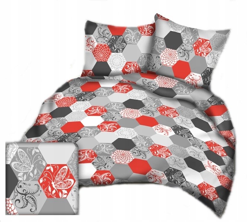 pościel z kory 180x200 + 2 poszewki K 92-1 plastry miodu czerwone