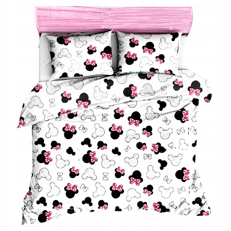 pościel bawełna lux 200x220 + 2 poszewka B 255-0 miki różowa