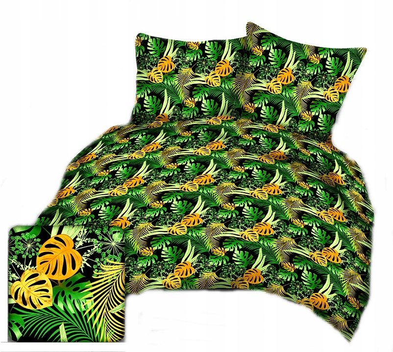 pościel bawełna deLUX 140x200 + 1 poszewka B 394 piramida zielona