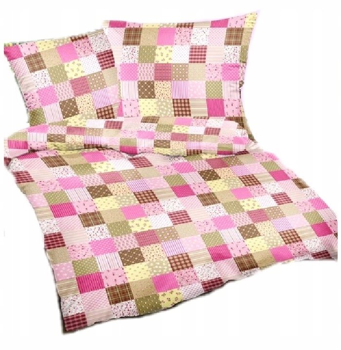 pościel z flaneli 200x200 + 2x poszewka F 138-1 traska róż