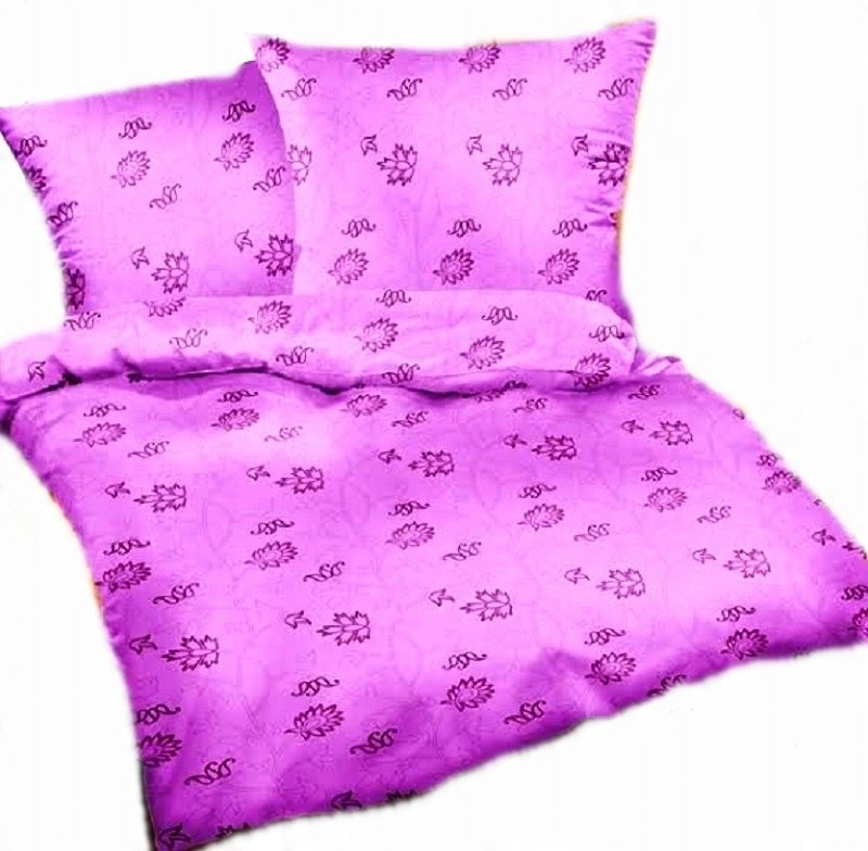 pościel z satyny 220x220 + 2x poszewka 100% bawełna S 03 rozkoszny fiolet