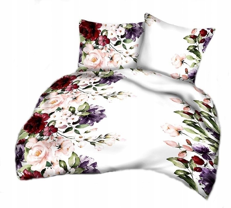 pościel z satyny 200x220 + 2x poszewka 100% bawełna S 67-1 samanta biała