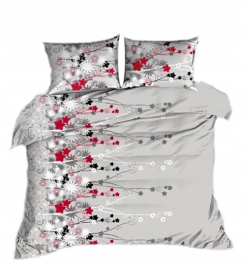 pościel z bawełny płaskiej 160x200 + 2 poszewki B 157 zakazany kwiat