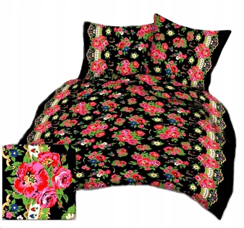 pościel kora lux 160x220 + 2 poszewki K 312-1 góralska halka czarna