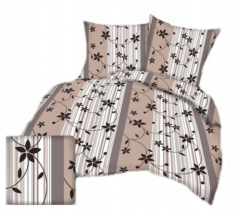 pościel bawełna lux 200x220 + 2 poszewka B 385 omega brąz