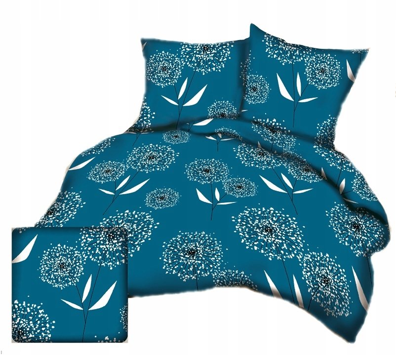 pościel kora lux 220x220 + 2 poszewki K 319-3 kreatywna na turkusie