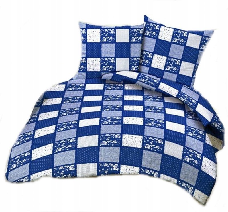 pościel kora lux 220x240 + 2 poszewki K 278-3 patchwork nowy niebieski