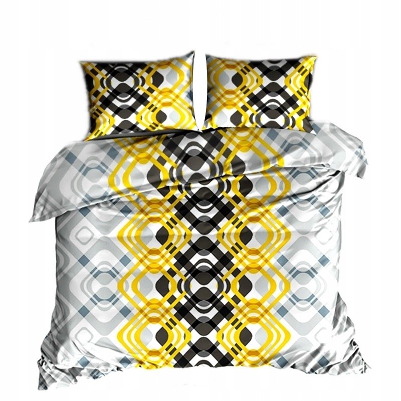 pościel bawełna lux 200x200 + 2 poszewka B 287-2 dumna żółta