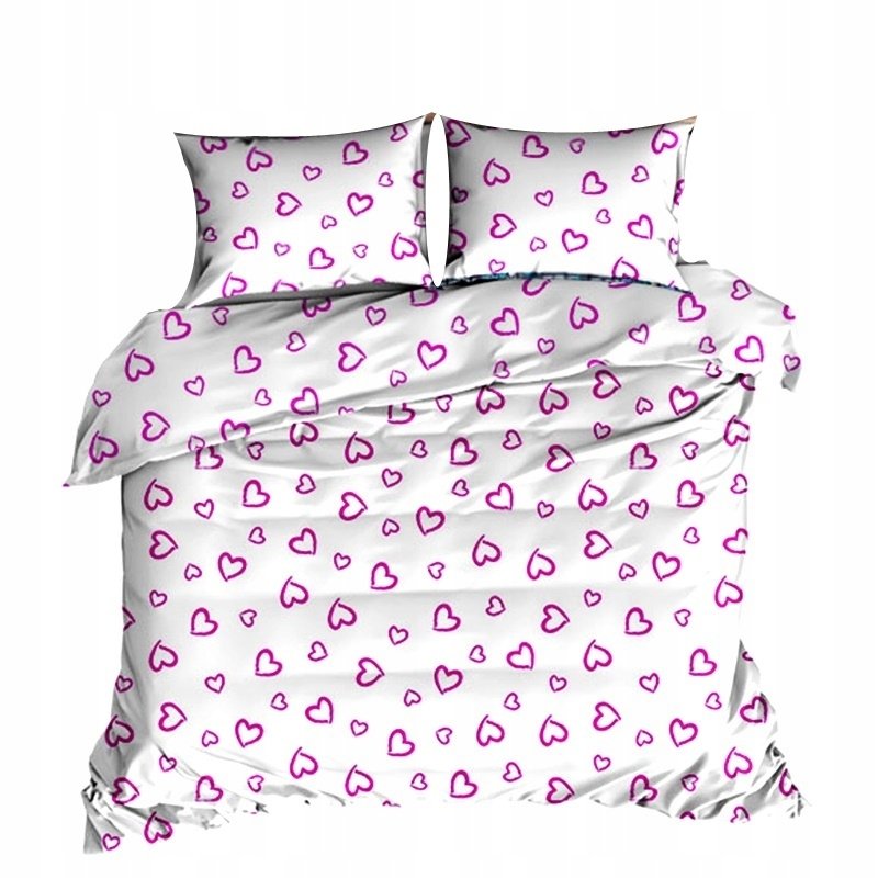 pościel bawełna lux 200x220 + 2 poszewka B 207-4 walentynka amarant