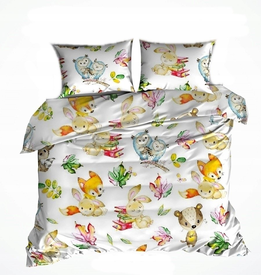 pościel z flaneli 160x200 + 2x poszewka F 115 lisek