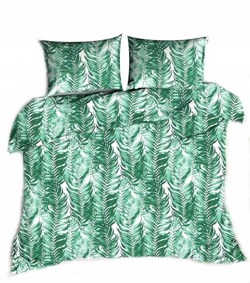 pościel z bawełny płaskiej 160x200 + 2 poszewki B 72-1 sitowie zielone